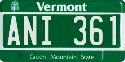 VT license plate ANI361