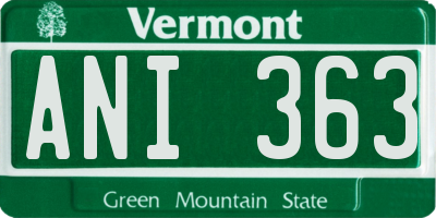 VT license plate ANI363