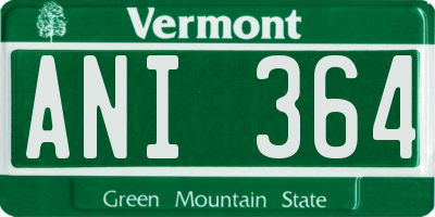 VT license plate ANI364