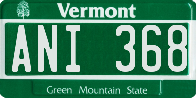 VT license plate ANI368