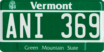 VT license plate ANI369