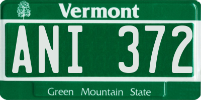 VT license plate ANI372