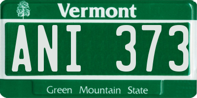 VT license plate ANI373