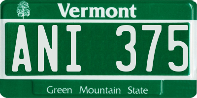 VT license plate ANI375