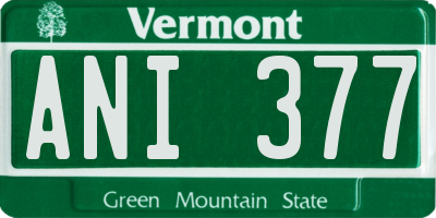 VT license plate ANI377