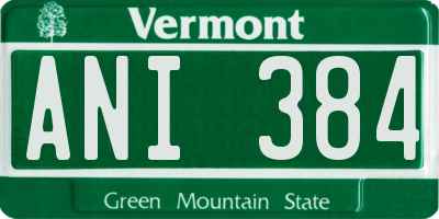 VT license plate ANI384
