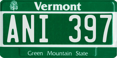 VT license plate ANI397