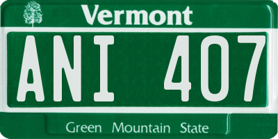 VT license plate ANI407