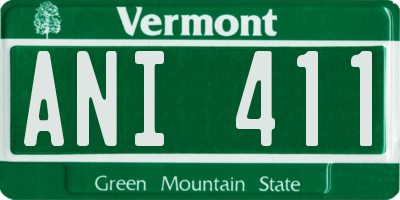 VT license plate ANI411