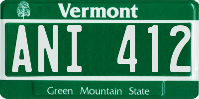 VT license plate ANI412