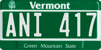 VT license plate ANI417