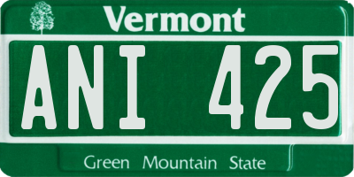 VT license plate ANI425