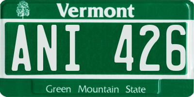 VT license plate ANI426