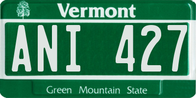 VT license plate ANI427