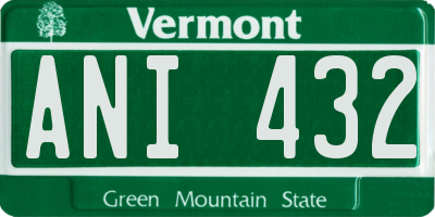 VT license plate ANI432