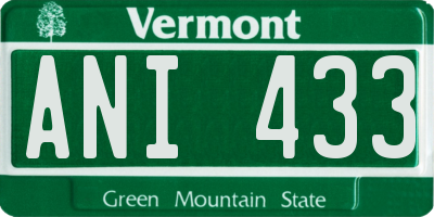 VT license plate ANI433
