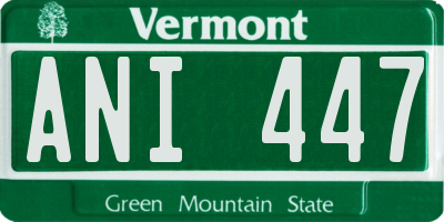 VT license plate ANI447