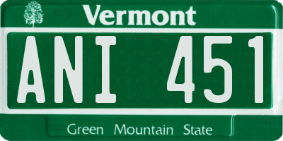 VT license plate ANI451