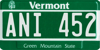 VT license plate ANI452