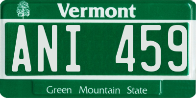 VT license plate ANI459