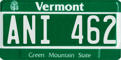 VT license plate ANI462