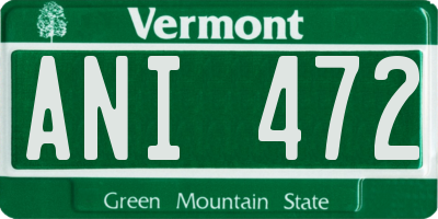 VT license plate ANI472