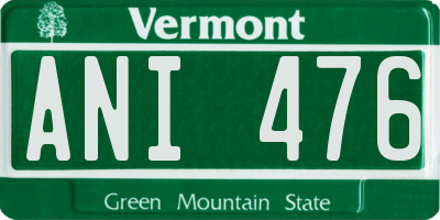 VT license plate ANI476