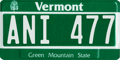 VT license plate ANI477