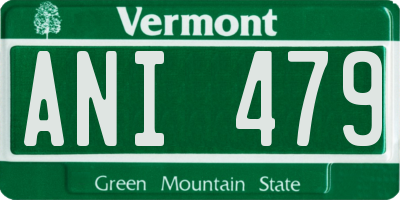 VT license plate ANI479