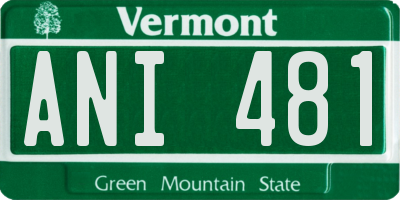 VT license plate ANI481