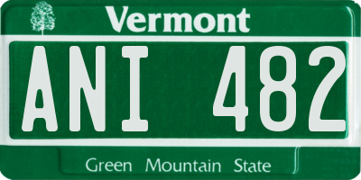 VT license plate ANI482