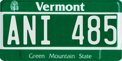 VT license plate ANI485