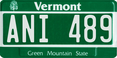 VT license plate ANI489