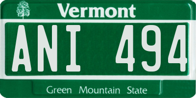 VT license plate ANI494