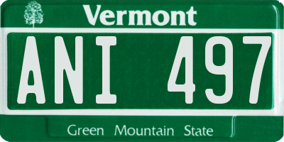 VT license plate ANI497
