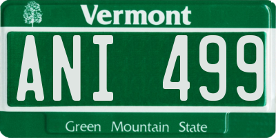 VT license plate ANI499
