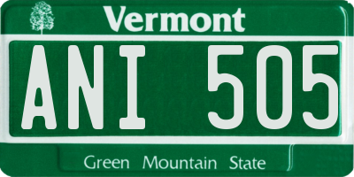 VT license plate ANI505