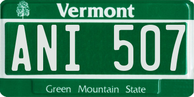 VT license plate ANI507