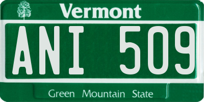 VT license plate ANI509