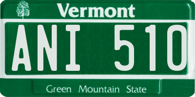 VT license plate ANI510