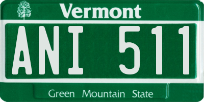 VT license plate ANI511