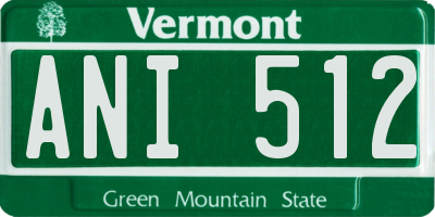 VT license plate ANI512