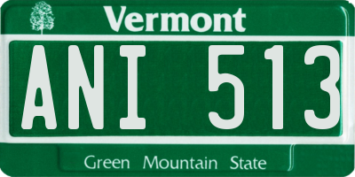 VT license plate ANI513