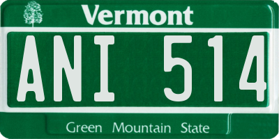 VT license plate ANI514