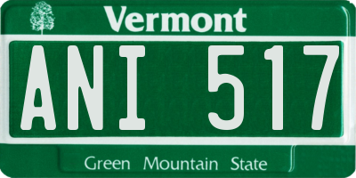 VT license plate ANI517
