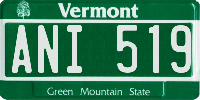 VT license plate ANI519