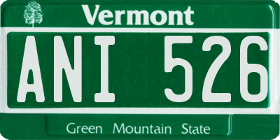 VT license plate ANI526