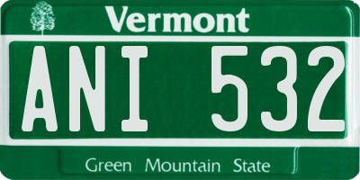 VT license plate ANI532