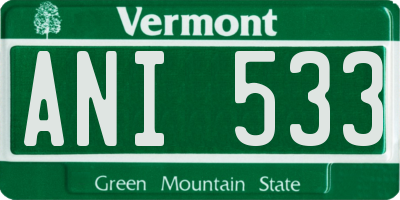VT license plate ANI533