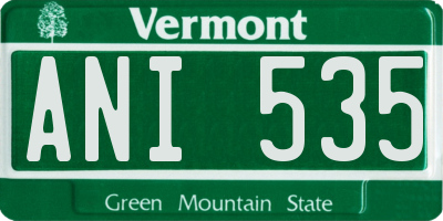 VT license plate ANI535